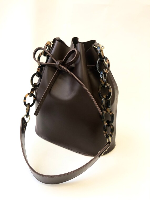 Handmade Bucket Bag Leather Chocolate Brown Etsy Ireland
