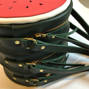 La Lisette Leather watermelon bag, cross body, La Lisette, fruit bag, summer bag, melon bag image 6