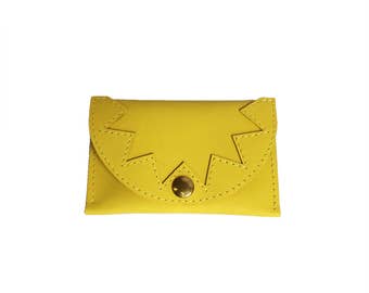 Jaune porte-cartes / cuir / pochette / porte carte