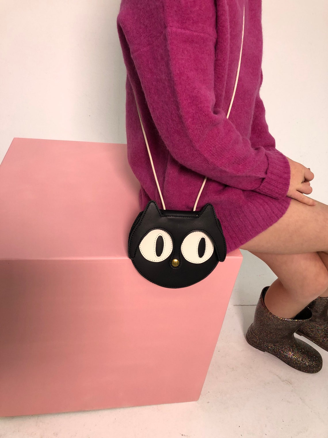 Mini Black Cat Bag Childrens Bag Kids Bag Cat Bag Leather - Etsy