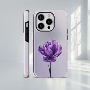 Beautiful Purple flower, elegant Case for | iPhone 16, 15, 14, 13, 12, SE | Samsung S25, S24, S23, A54, A34, | Google Pixel 9 Pro, 8, 7A