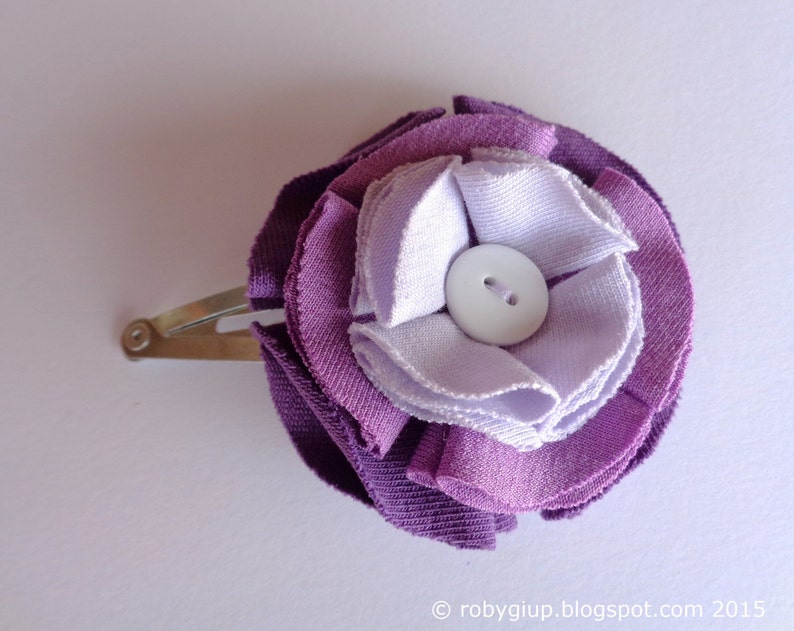 Lilac flower hair clips matching set with fabric flowers in Etsy