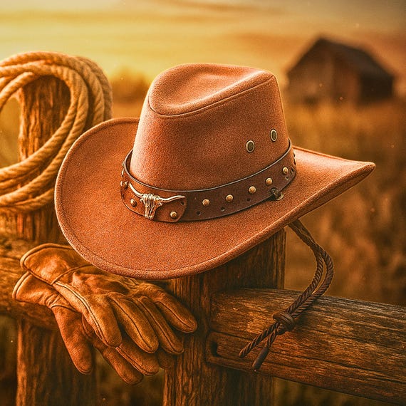 Coffee Brown Suede Cowboy Hat: Western Rodeo Style  display picture 3