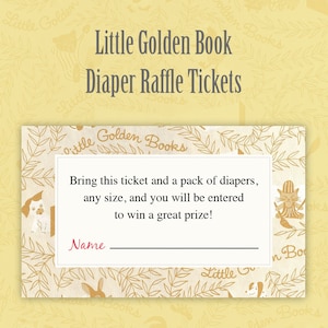 Little Golden Book Diaper Raffle Ticket