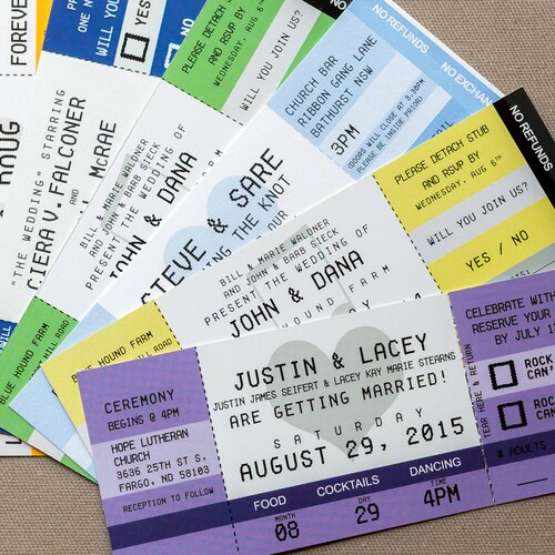 Concert Ticket Invitations Single Sided With Envelopes - Etsy UK