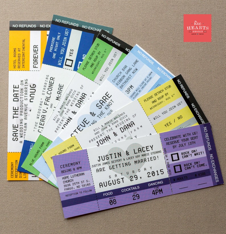 Concert Ticket Invitationdouble Sided Etsy