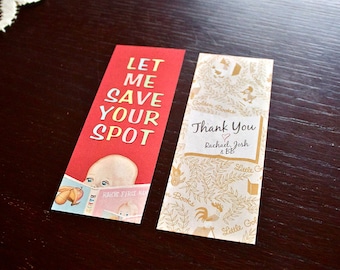 Gouden boekenlegger babyshower bedankt