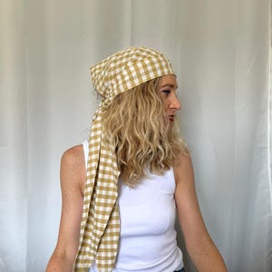 Headband, head band, scarf, caramel gingham belt