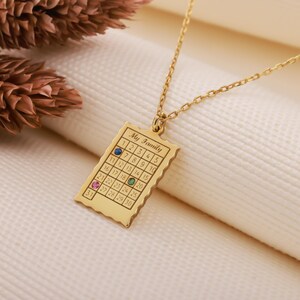 family necklace
memory necklace
birthstone calendar
birthday gifther
calendar necklace
birth date necklace
brithstone jewelry
special date
14k gold
bridesmaid necklace
family birthstone
custom calendar
date necklace