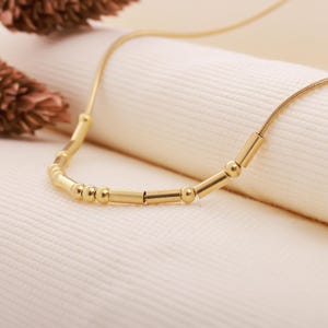 14K Gold Morse Code Necklace | Secret Name Jewelry | Custom Christmas Gift | Dainty Morse Code Necklace for Sister | Hidden Message