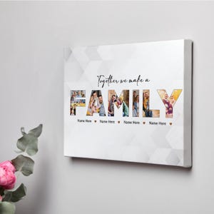 Personalised Photo Family Gift Custom Canvas Print Family with Any Quote,bespoke canvas print, wall decor,family keepsake, gift for parents,