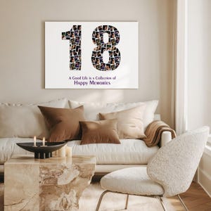 Personalized Number Photo Collage Canvas: Custom Milestone Gift