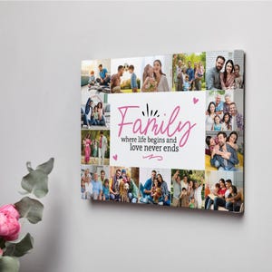 Personalised Photo Family Gift Custom Canvas Print Family with Any Quote,bespoke canvas print, wall decor,family keepsake, gift for parents,