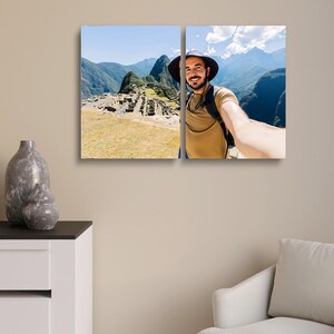 Personalized Photo Split Canvas Set: Custom 2-Piece Portrait Wall Art