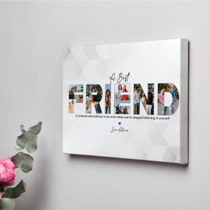 Personalised Photo Friend Gift Custom Canvas Print Friend with Any Quote,bespoke canvas print, wall decor,Friend keepsake, gift for parents,