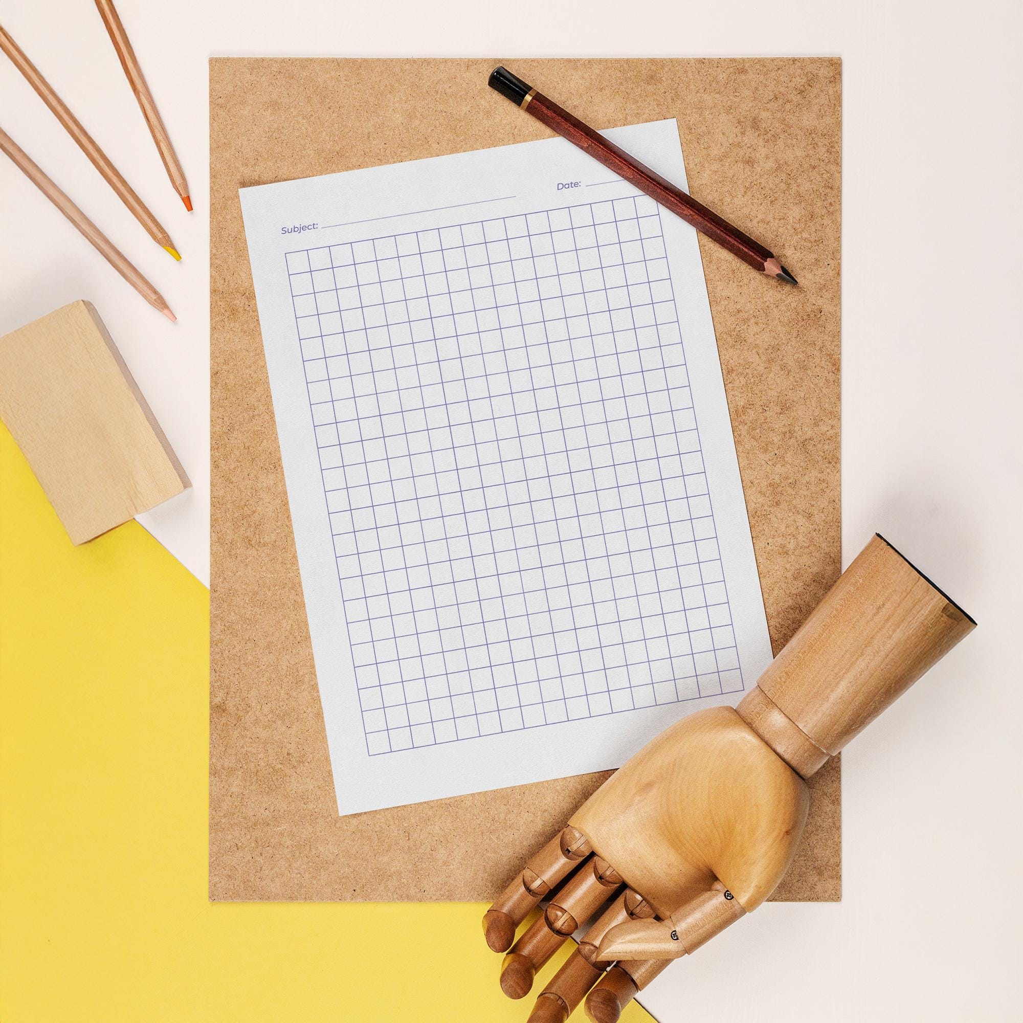 Colorful Graph Paper Set - 6 Printable Grid Templates | A4 PDF and JPEG ...