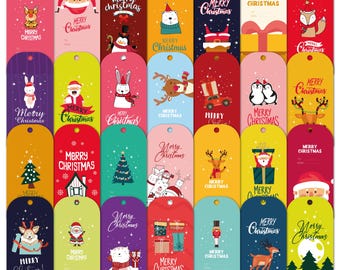 60 Printable Christmas Labels – Vector PDF – Instant Download