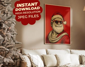Santa Claus – Modern Christmas Poster | High-Resolution Printable Wall Art