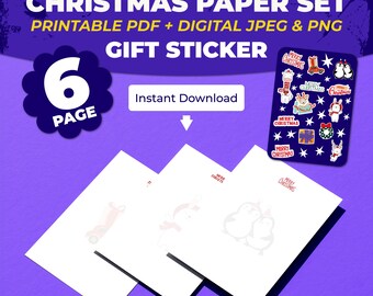 Christmas A4 Pages & Sticker Sheet | Kids Crafts, Letter Writing (Printable PDF + PNG)