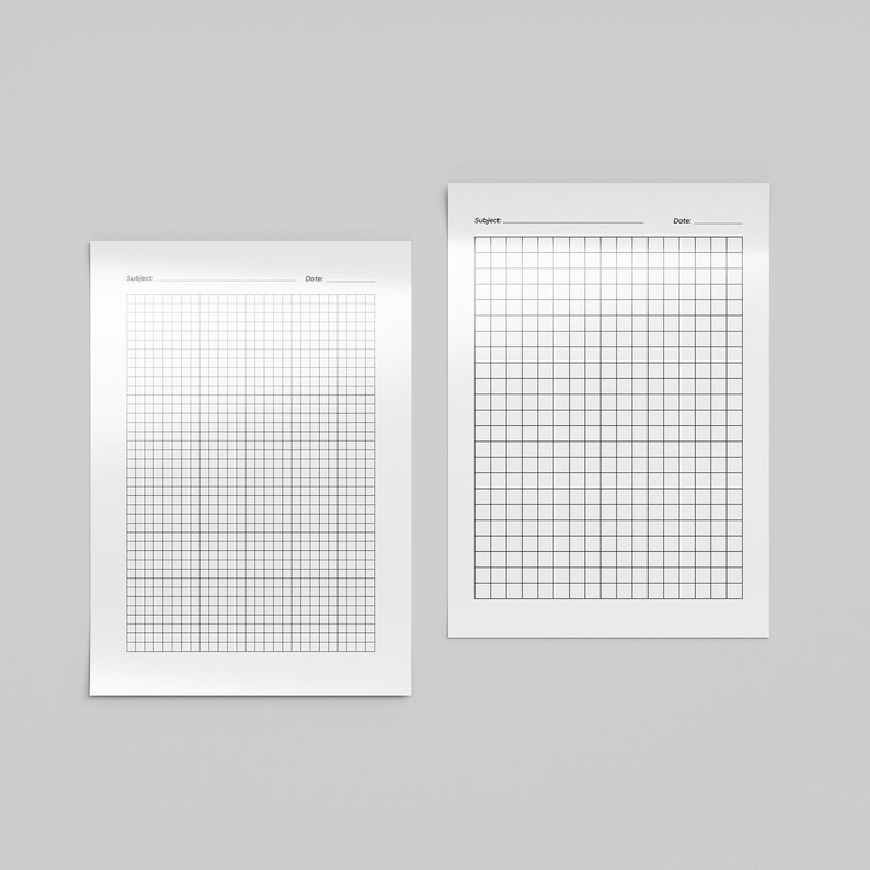 Printable Graph Paper Set: A4 Grid Templates (PDF & JPEG) - Etsy