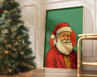 Vintage Santa Claus Poster – Instant Download (High-Resolution JPEG, 5 Sizes Included)