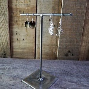 Tall earring , bracelet, ring stand by Wocky Metals craft fair display photo prop, metal stand for display and store.