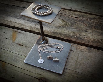 Industrial steel welded jewellery stand. by Wocky jewellery.