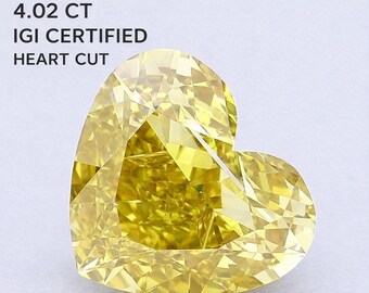 Loose Lab Diamond, 4.02 Ct Fancy Brownish Yellow Heart Cut, IGI Certified