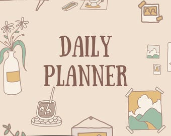 Paquete de agendas minimalistas estilo boho, páginas semanales, mensuales y anuales (descarga instantánea)