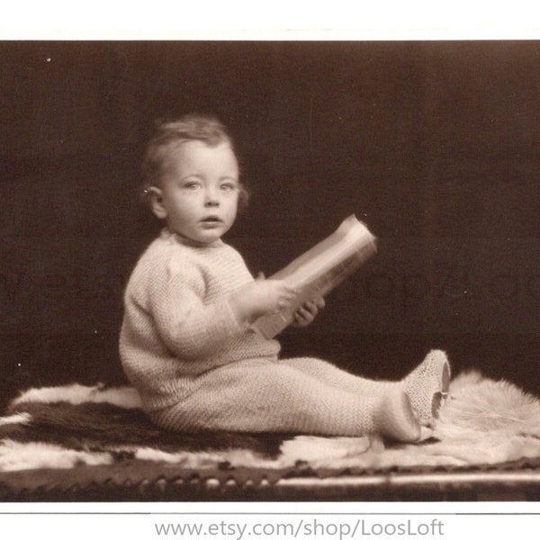 Vintage English Photograph - Baby at 18 Months Old 'William Claude Moore'