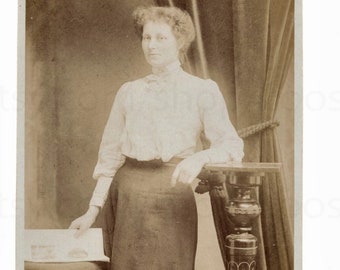 Antique Photo - Woman with Newspaper