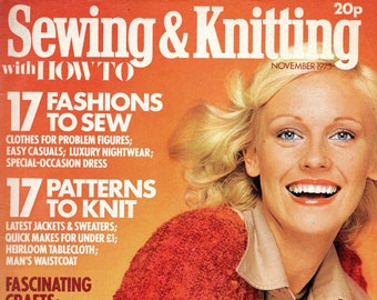 Vintage Sewing & Knitting Magazine - November 1975 with Patterns