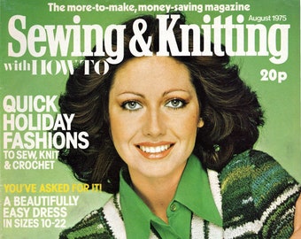 Sewing & Knitting Magazine - August 1975 with Patterns