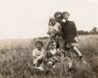 Vintage Photograph - Family in a Field
