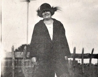 Vintage Photograph - Woman in a Backyard