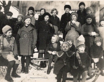 Vintage Photograph - Kindergarten in Winter