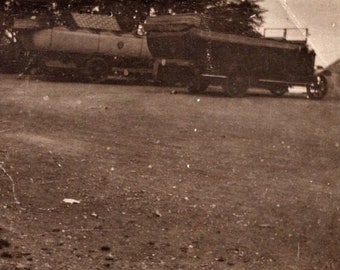 Antique Photograph - Two Old Vehicles