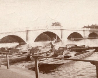 Antique Photo - Boats on the River