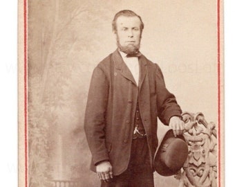 Antique German Photograph / Carte de Visite CDV - Man Holding a Hat