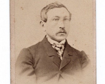 Antique Belgian CDV Photo - Man with a Moustache (C Mitkiewicz & Co. Brussels).