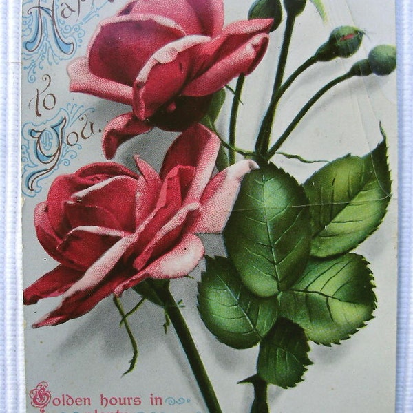 carte postale vintage - Joyeux anniversaire à vous (article de dégagement)