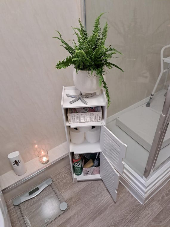 Waterproof Bathroom Storage Cabinet – Wood-Plastic Composite Floor Cupboard with Open Shelf, Anti-Humidity & Anti-Rot