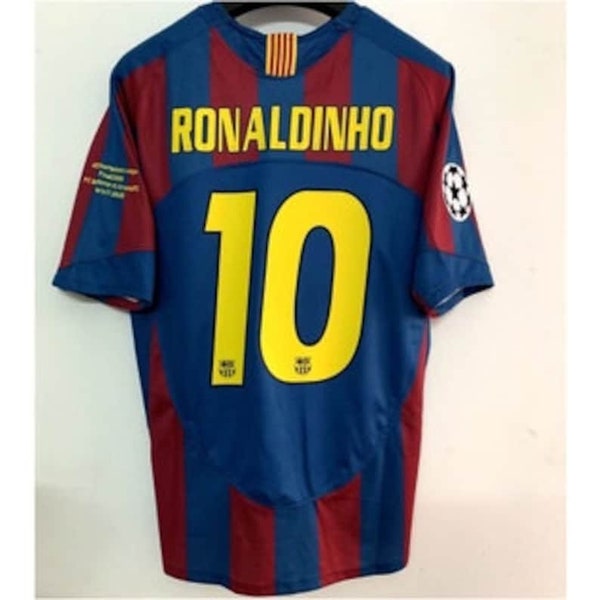Retro fc barcelona 2006 jersey vintage shirt ronaldinho FC Barcelona 2004/2005 Vintage Barcelona 2004/2005 Home Jersey Ronaldinho #10