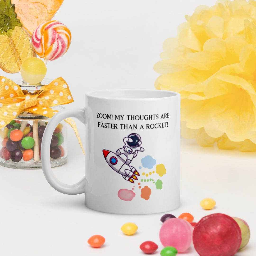 ADHD Kids Mug | Rocket Thoughts Affirmation Cup | Neurodivergent ...
