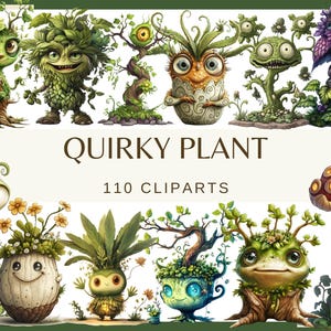 Plantes originales - 110 images clipart (300 dpi, floral, png, lot, numérique, nature, feuillage de fée, plante verte, aquarelle de verdure)