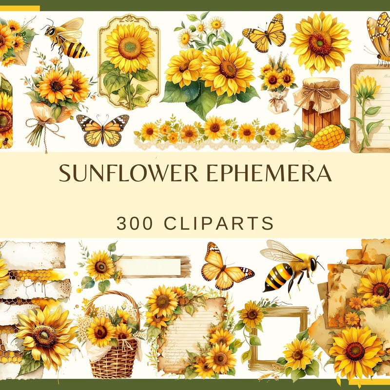 Sunflower Clip Art - Etsy