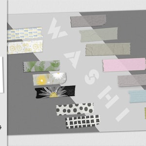 Washi tape mockup plus Digital Tape for mood boards and PSD smart object to make yours