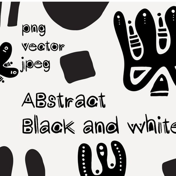 Abstract Black and White Graphic Assets illustration Sublimination POD graphics