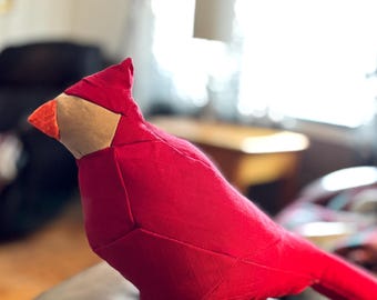 Red Cardinal Schnittmuster l 31 cm Höhe l Nähen nach Zahlen l PDF sofortiger digitaler Download l Verwende Upcycle thrifted fabrics