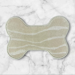 Tapis de nourriture pour animaux de compagnie en forme d&#39;os de chien - antidérapant, fibre scellé et élégant